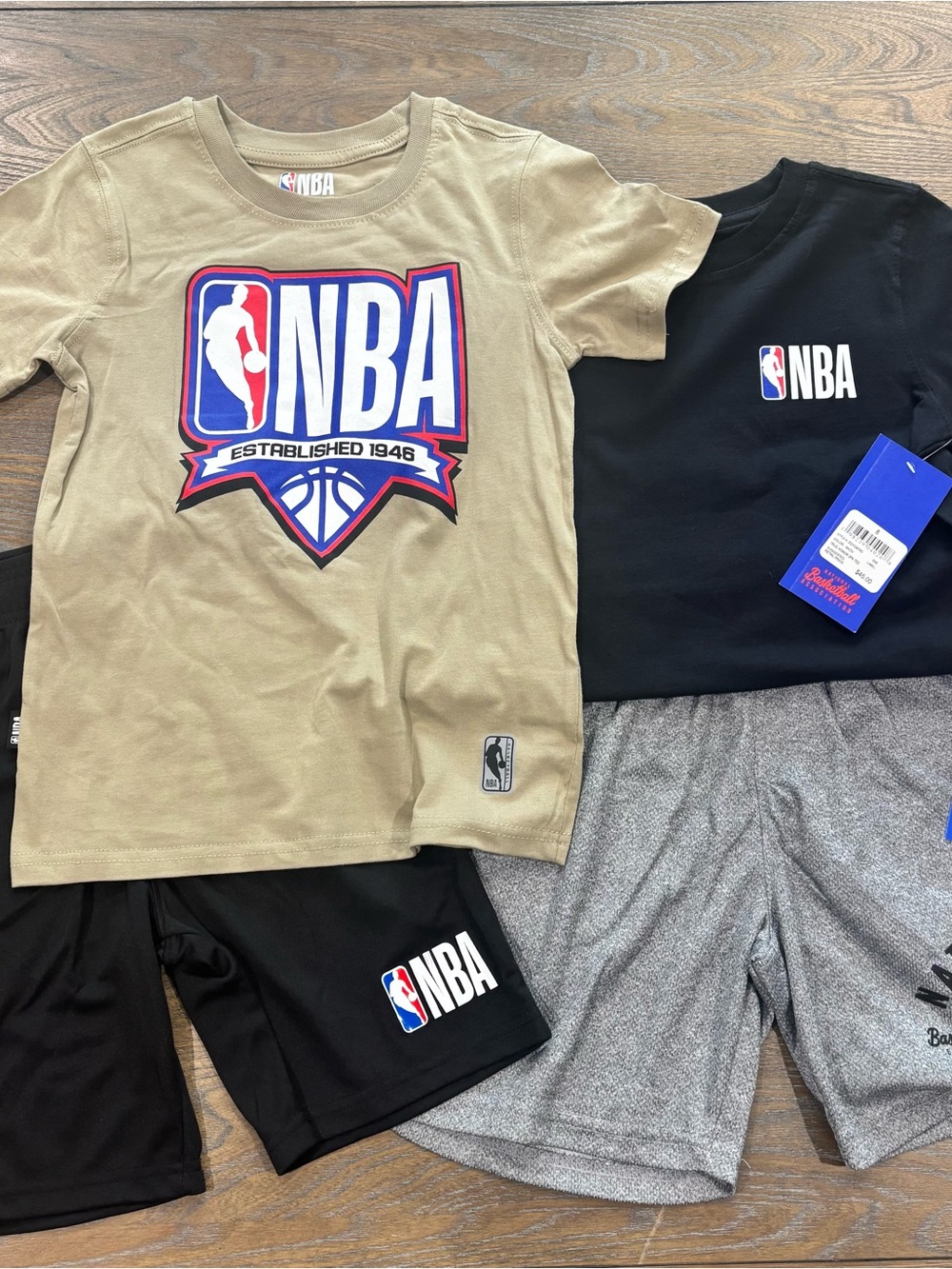 NBA | 2 Short-Sleeve Logo Tees and 2 NBA logo shorts | Size 8